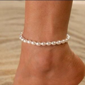 Faux Pearl Beaded Anklet